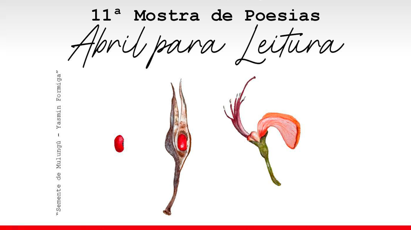 Identidade visual da 11 Mostra Poesia Abril para Leitura do CCBNB de Sousa